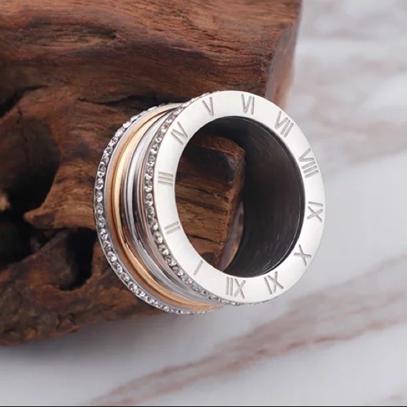 Roman Numeral Swarovski Crystals Stuck Up Eternity Gold Silver White Gold - Picture 6 of 16